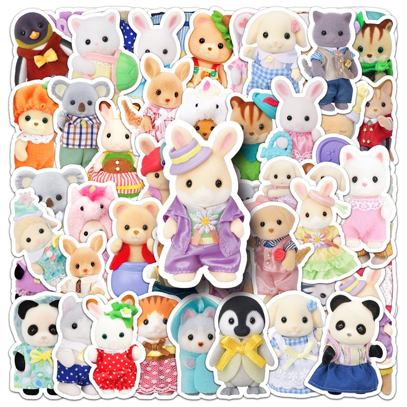 50pcs Factory Wholesale Cartoon Decoration Cute Sticker Die Cut Vinyl Custom Cotton DollSticker