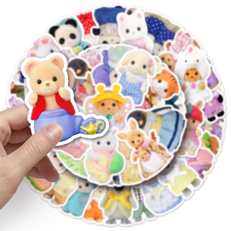 50pcs Factory Wholesale Cartoon Decoration Cute Sticker Die Cut Vinyl Custom Cotton DollSticker