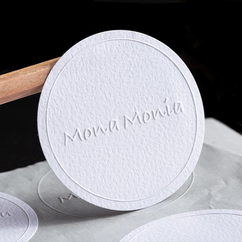 Customized Printing Logo Brand Special Texture Paper 3D Embossed Logo Sticker Packaging Labels For Perfume Bottle