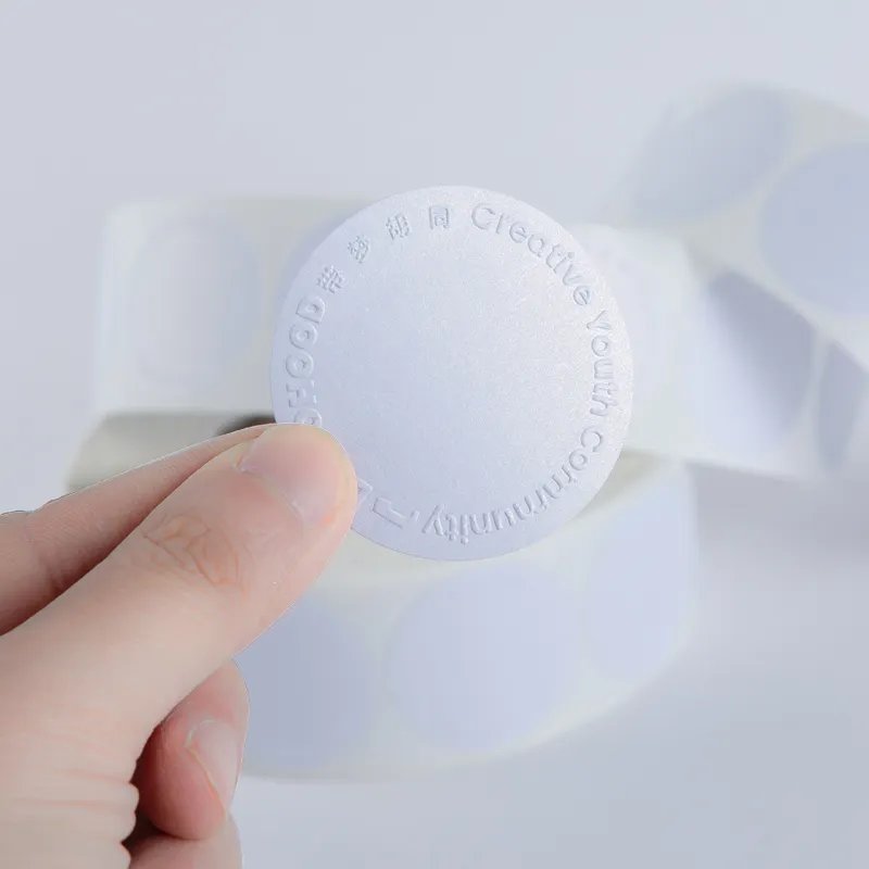 Customized Printing Logo Brand Special Texture Paper 3D Embossed Logo Sticker Packaging Labels For Perfume Bottle