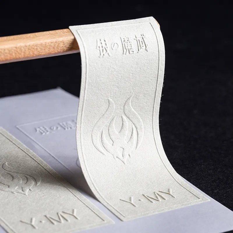 Customized Printing Logo Brand Special Texture Paper 3D Embossed Logo Sticker Packaging Labels For Perfume Bottle