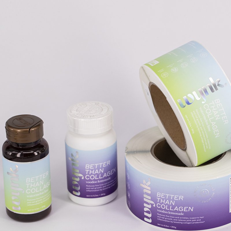 custom waterproof health care products medicine bottle packaging sticker vitamin supplement labels