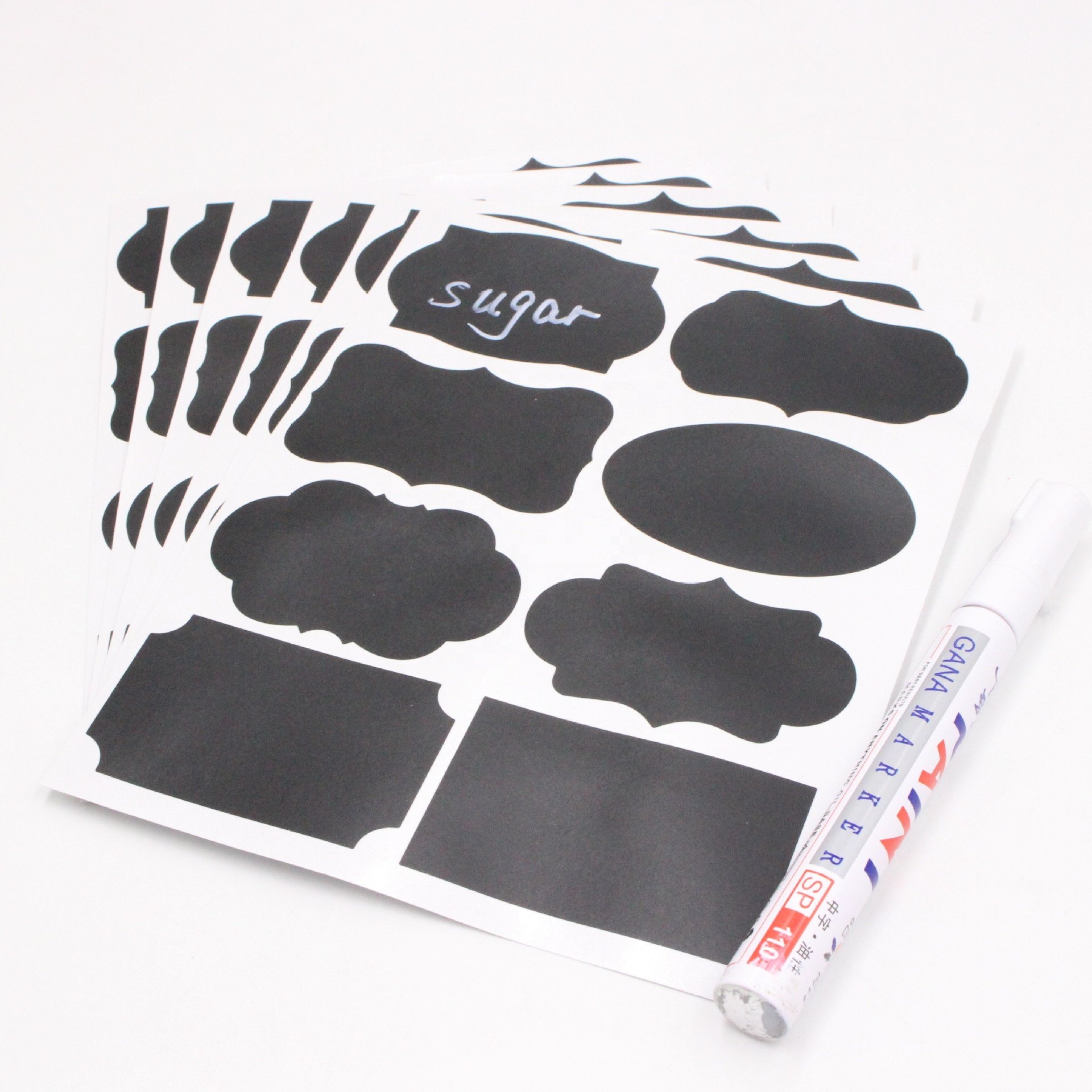 48Pcs/Set Waterproof Chalkboard Kitchen Spice Label Stickers Home Jars Bottles Tags Blackboard Labels Stickers