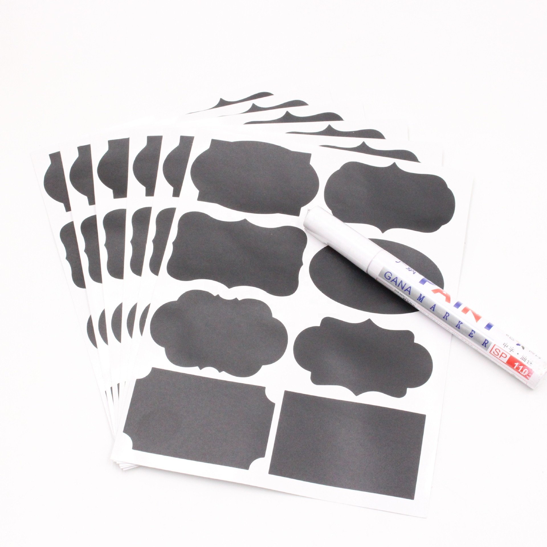 48Pcs/Set Waterproof Chalkboard Kitchen Spice Label Stickers Home Jars Bottles Tags Blackboard Labels Stickers