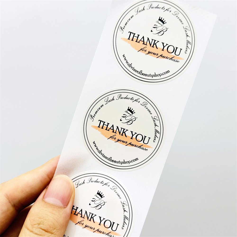 Custom Logo Round Sticker Self Adhesive Product Packaging Decorative Label Printing