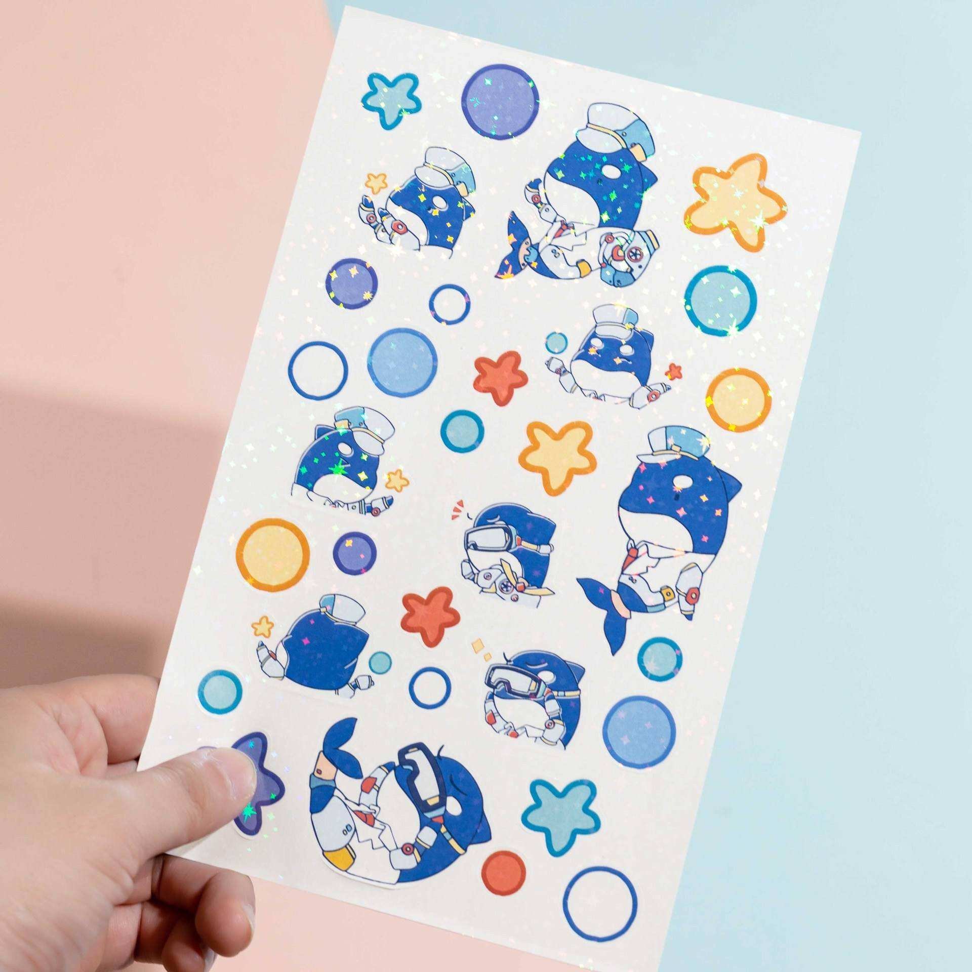 Customized Wholesales Cartoon Kiss Cut Sheet Self Adhesive Stickers Promotion A4 A5 Logo Sheet Stickers