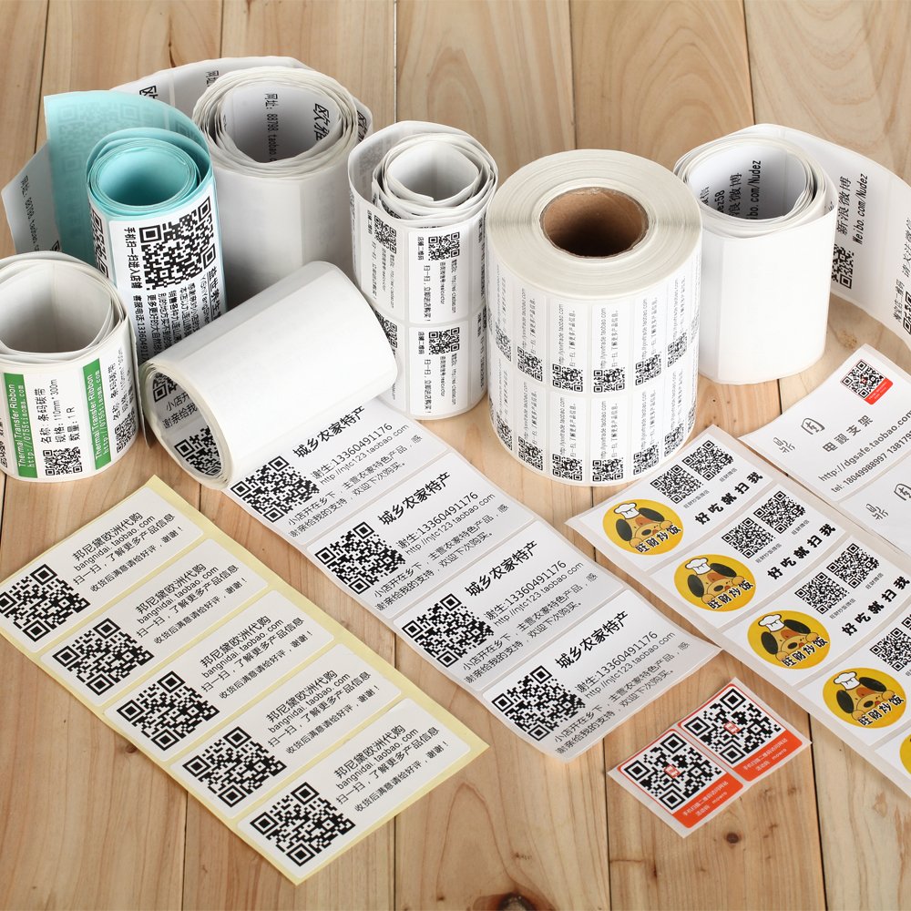 Custom Waterproof Oilproof Vinyl Roll Printing Variable QR Code Serial Number Barcode UPC Label Sticker For Amazon
