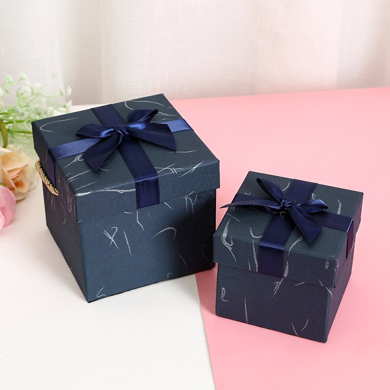 Heaven and Earth Bow Square Cover Exquisite Creative Gift Box Packing Material Packaging Gift Craft Box Kraft Paper