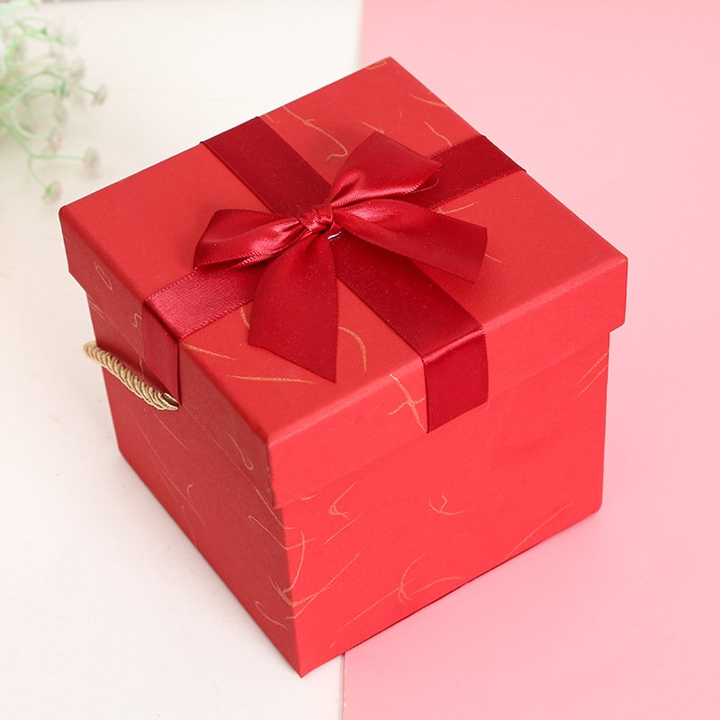 Heaven and Earth Bow Square Cover Exquisite Creative Gift Box Packing Material Packaging Gift Craft Box Kraft Paper