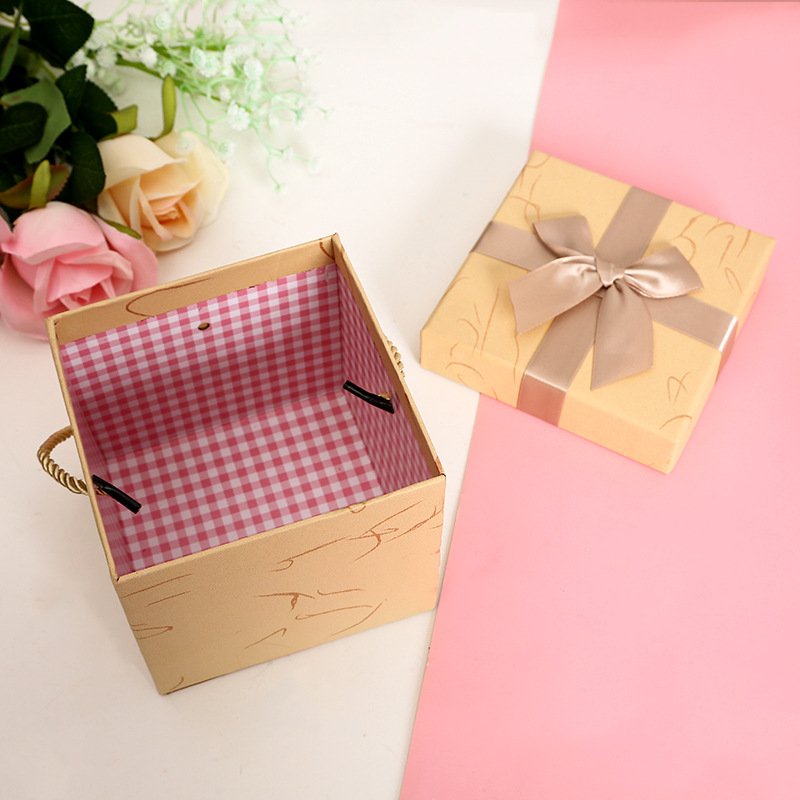 Heaven and Earth Bow Square Cover Exquisite Creative Gift Box Packing Material Packaging Gift Craft Box Kraft Paper