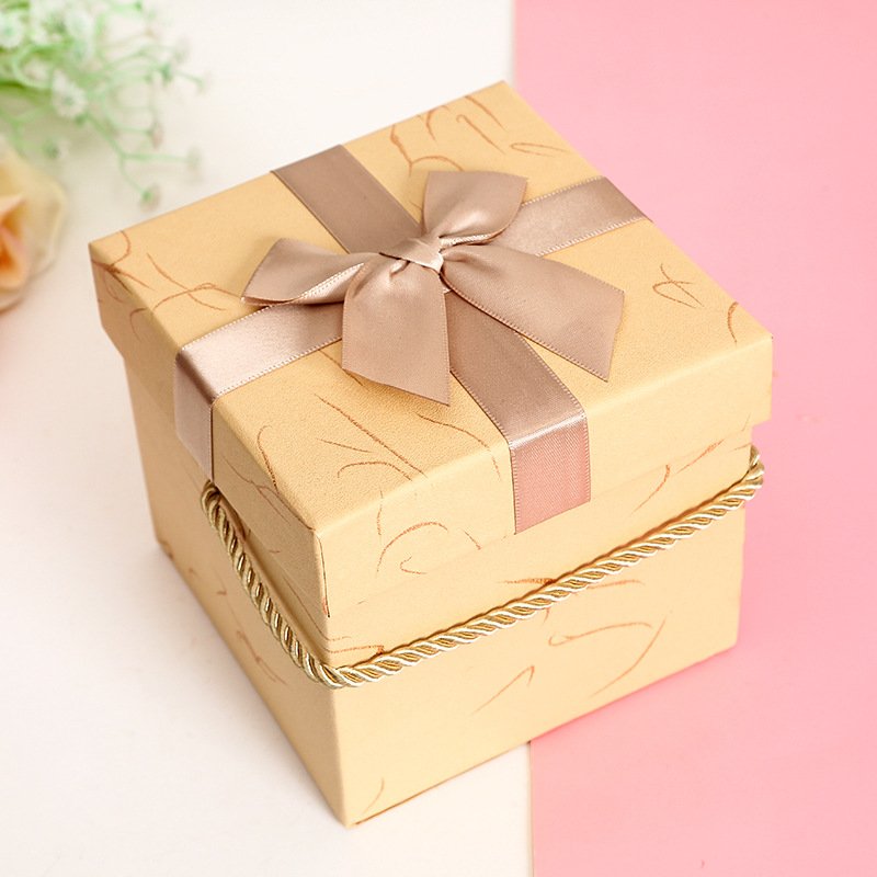 Heaven and Earth Bow Square Cover Exquisite Creative Gift Box Packing Material Packaging Gift Craft Box Kraft Paper