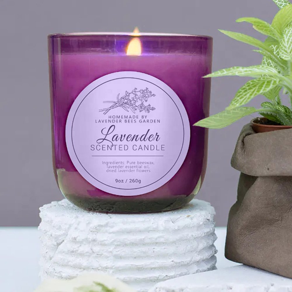 Custom store business logo label design cosmetic perfume candle label sticker for branding packaging