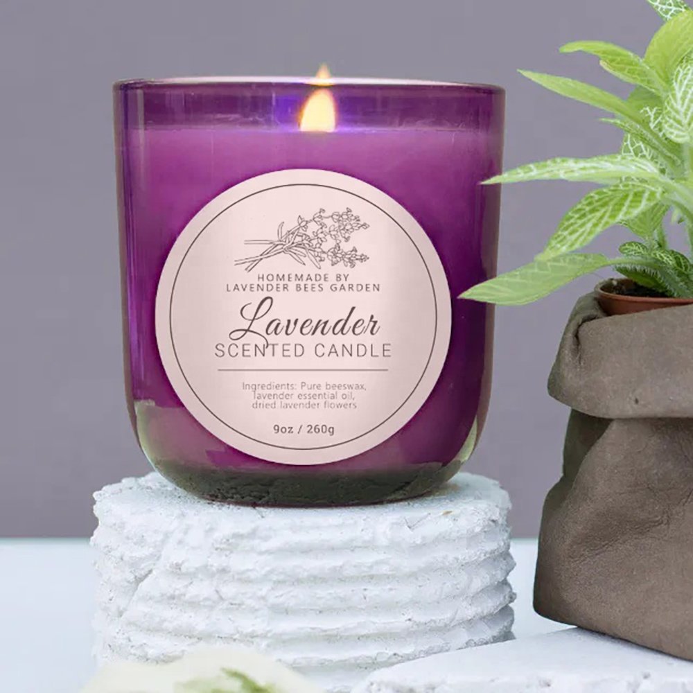 Custom store business logo label design cosmetic perfume candle label sticker for branding packaging
