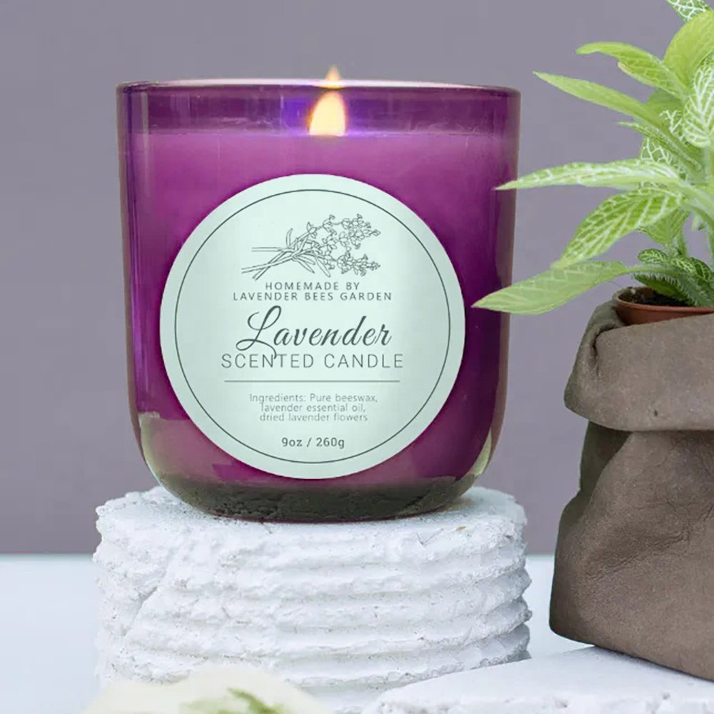 Custom store business logo label design cosmetic perfume candle label sticker for branding packaging
