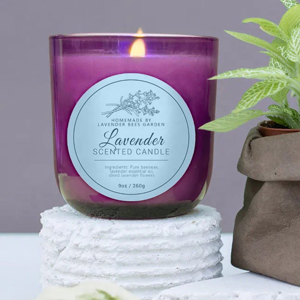 Custom store business logo label design cosmetic perfume candle label sticker for branding packaging