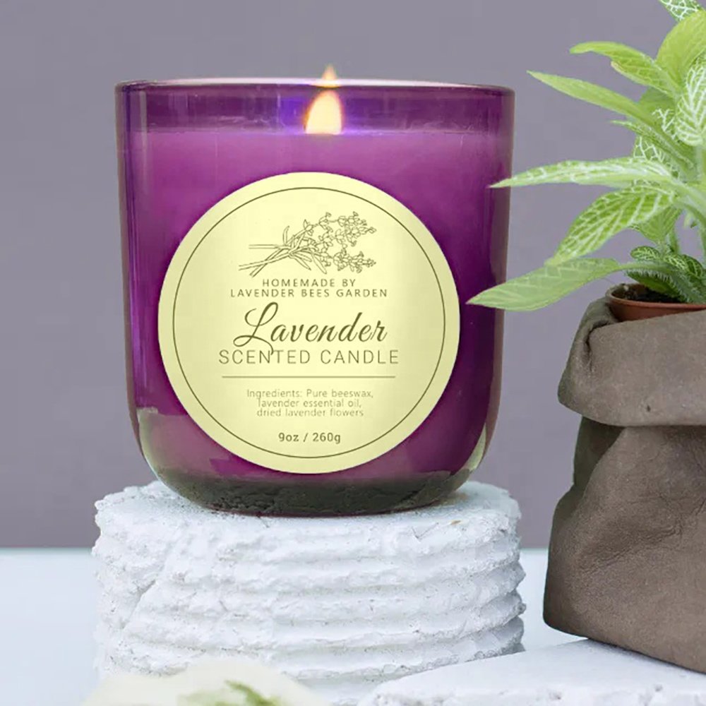 Custom store business logo label design cosmetic perfume candle label sticker for branding packaging