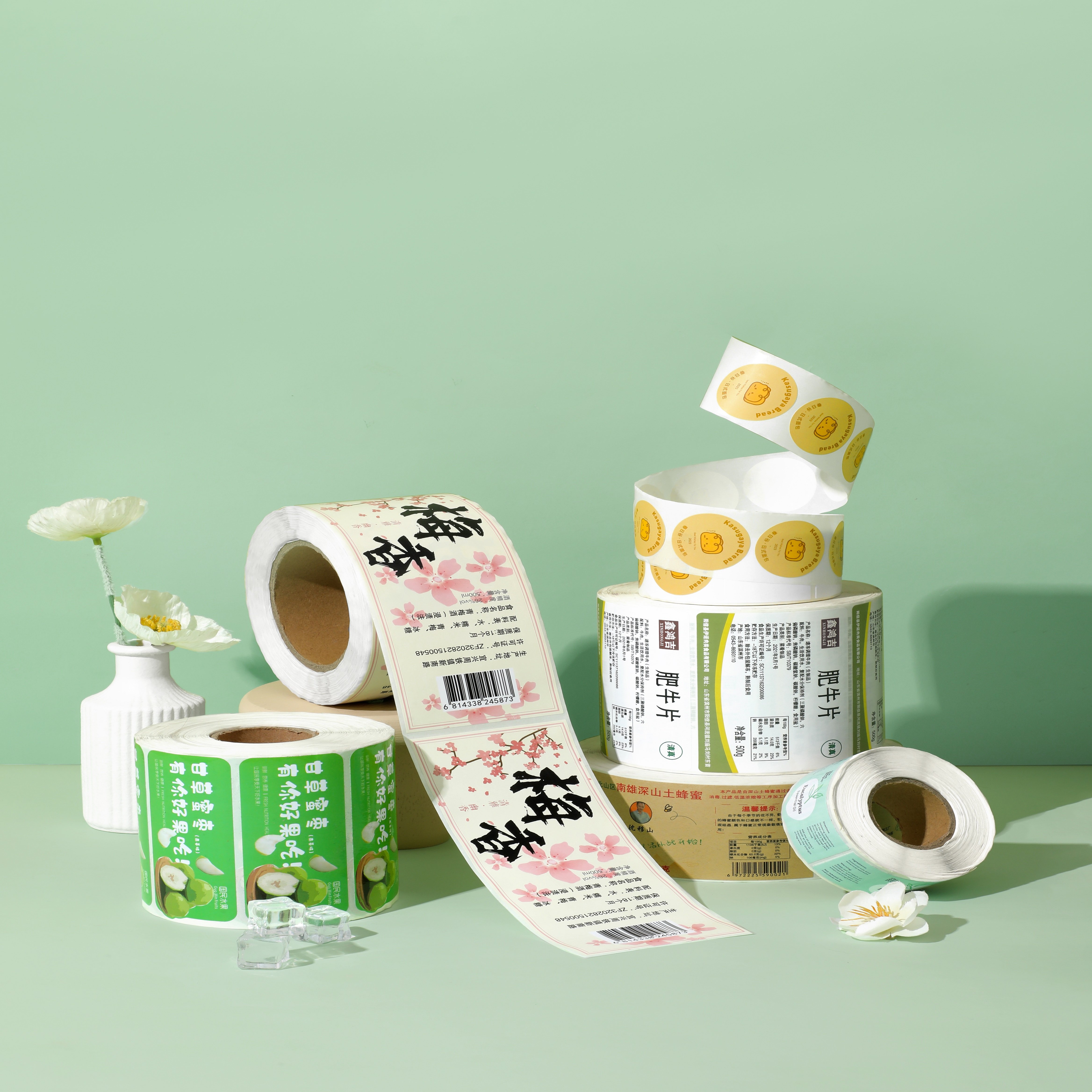 Custom Adhesive Whiteboard Vinyl Sticker Roll Brand Logo Label for Packaging Decoration Whiteboard Roll Paper Sticker