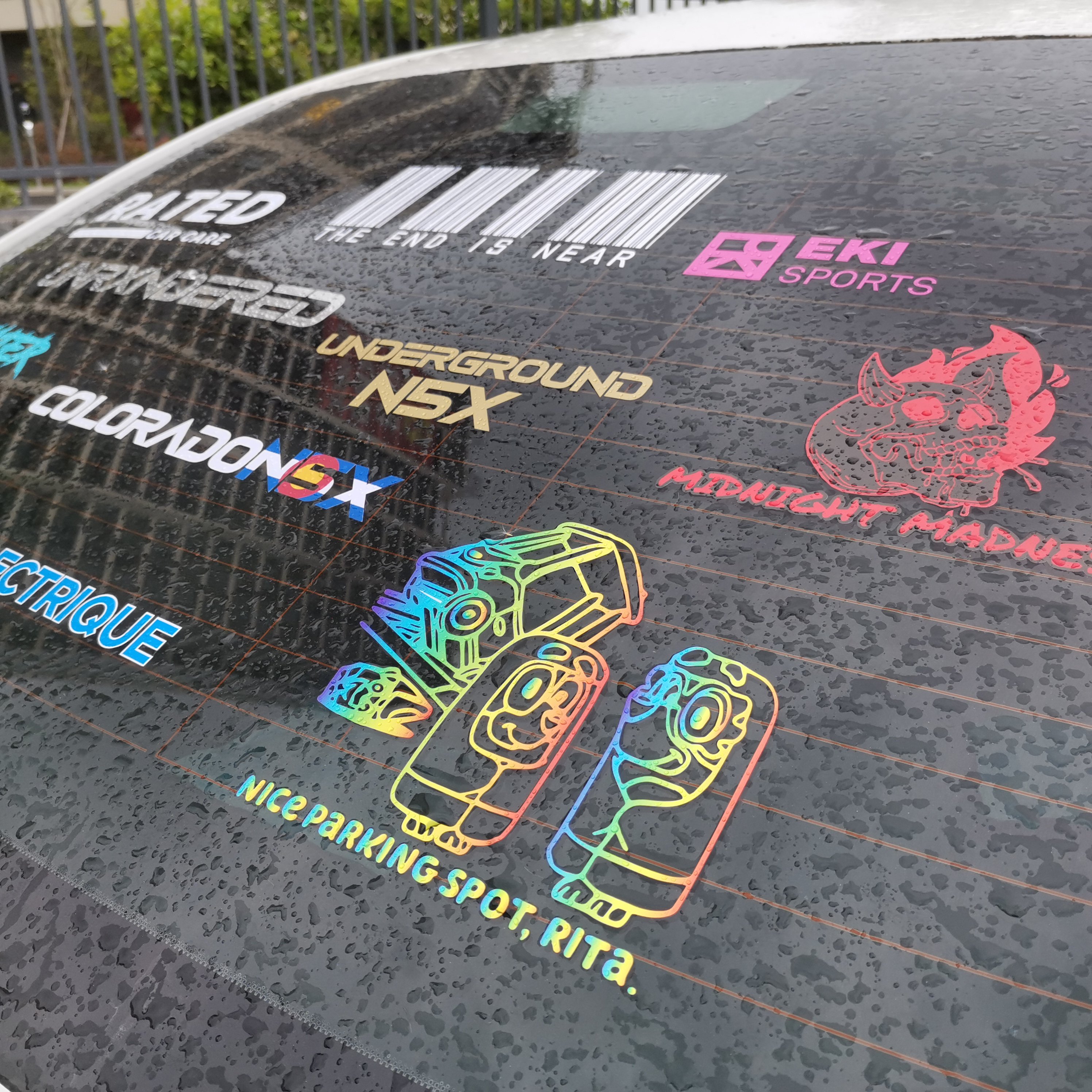 Holographic reflective pet material transfer stickers for car