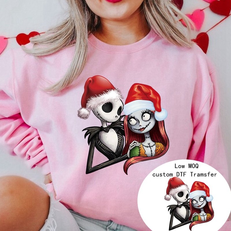 No MOQ Custom DTF Transfer Christmas Print Logo Ready to Press Heat Transfer Screen Print Transfer Sticker Design for t-shirt