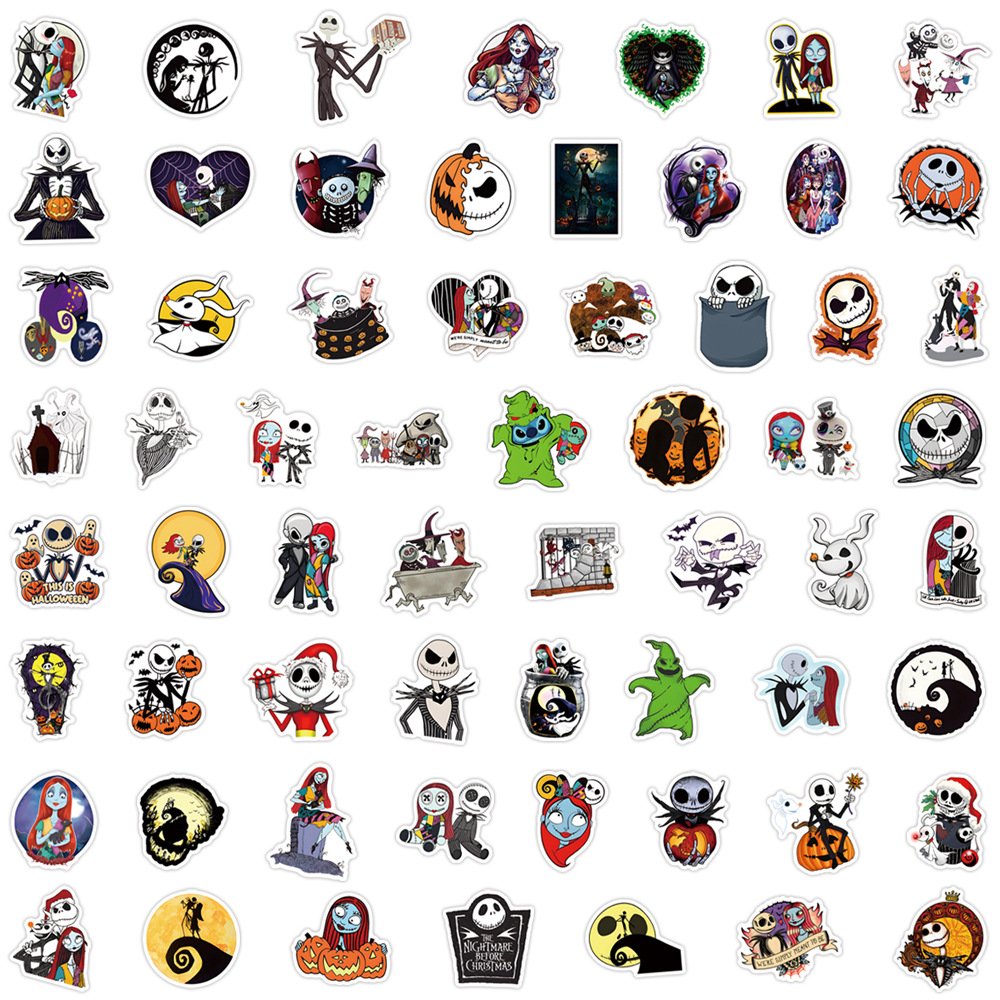120PCS Horror movie monster halloween DIY skull Jack and Sally The Nightmare Before Christmas sticker