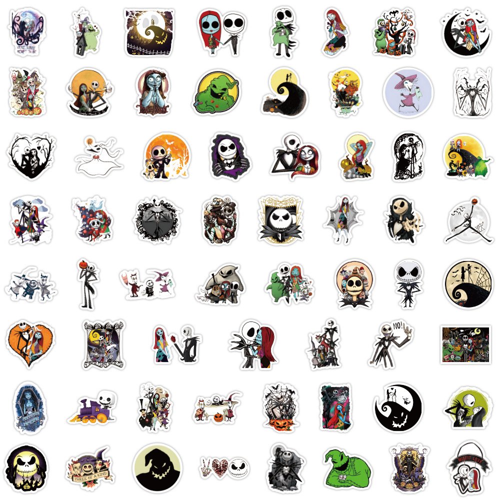 120PCS Horror movie monster halloween DIY skull Jack and Sally The Nightmare Before Christmas sticker