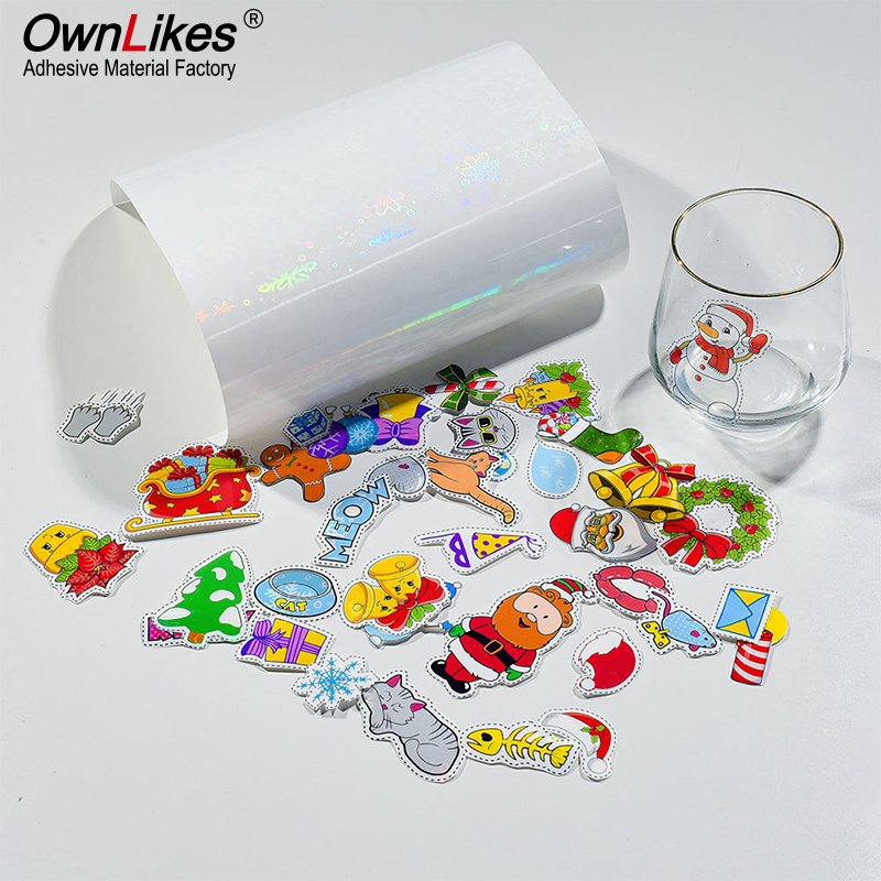 High Quality Waterproof Self Adhesive A4 Blank Hologram Vinyl Sticker Label Paper Roll For Inkjet Printer