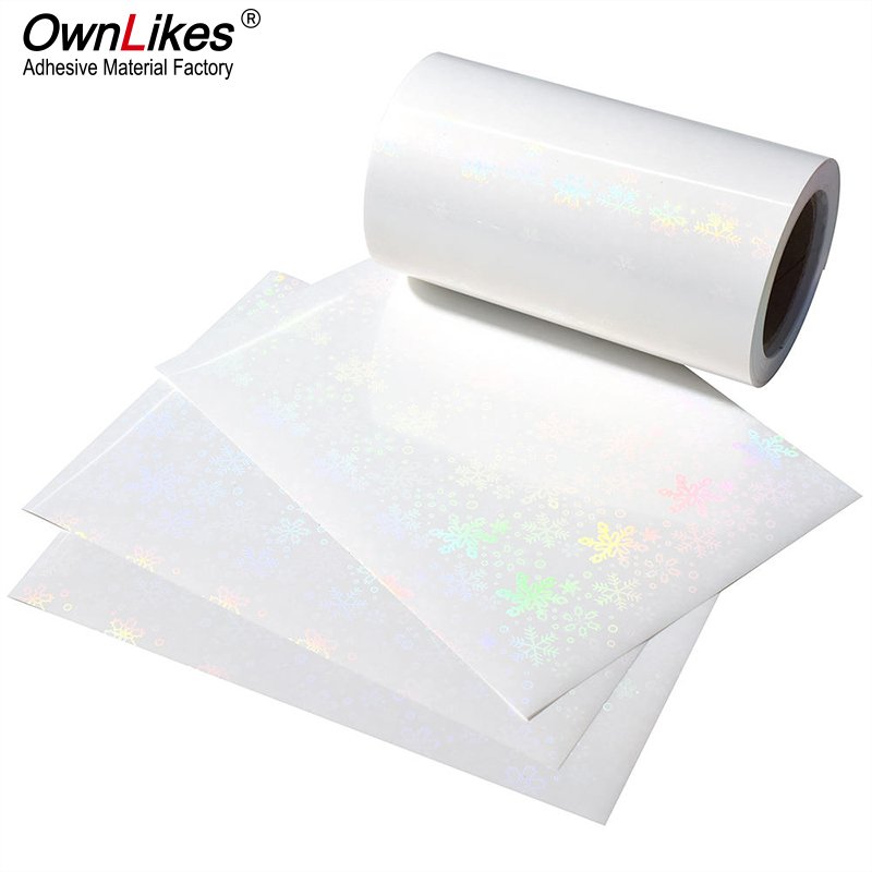 High Quality Waterproof Self Adhesive A4 Blank Hologram Vinyl Sticker Label Paper Roll For Inkjet Printer