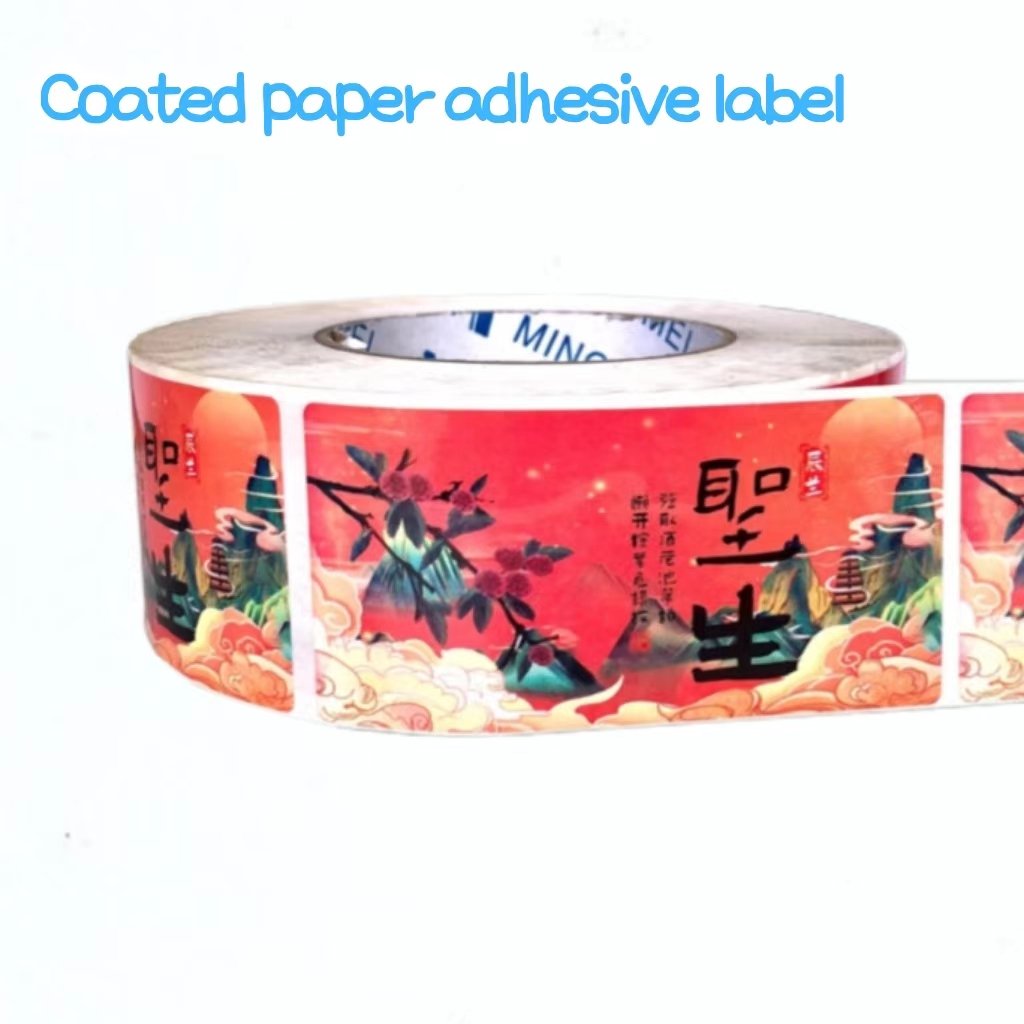 High quality Customized logo roll water proof stickers color adhesiveroll label