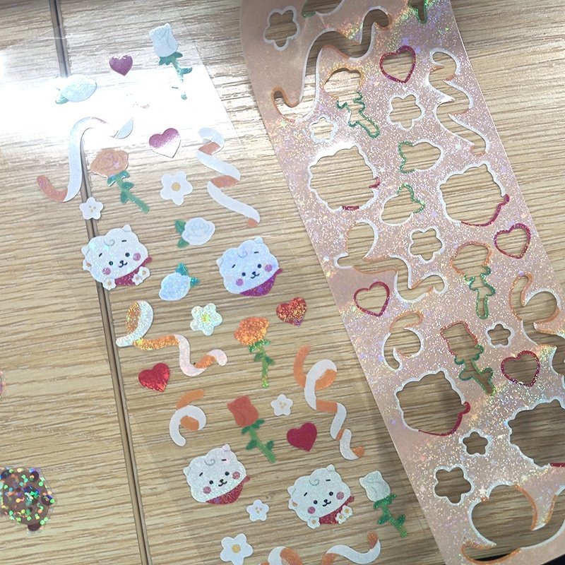 Waterproof custom printing cute vinyl kiss cut sticker sheet for planner