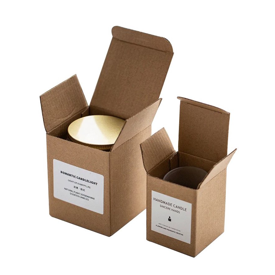 Corrugated Cardboard Craft cube candle jar container subscription shipping box packaging cardboard luxury custom