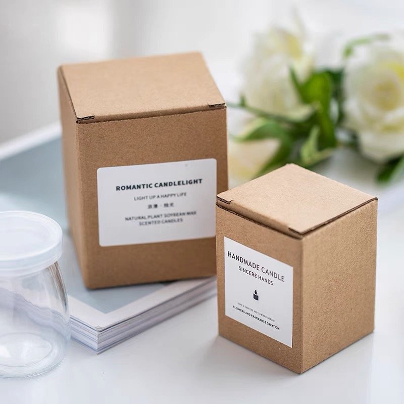 Corrugated Cardboard Craft cube candle jar container subscription shipping box packaging cardboard luxury custom