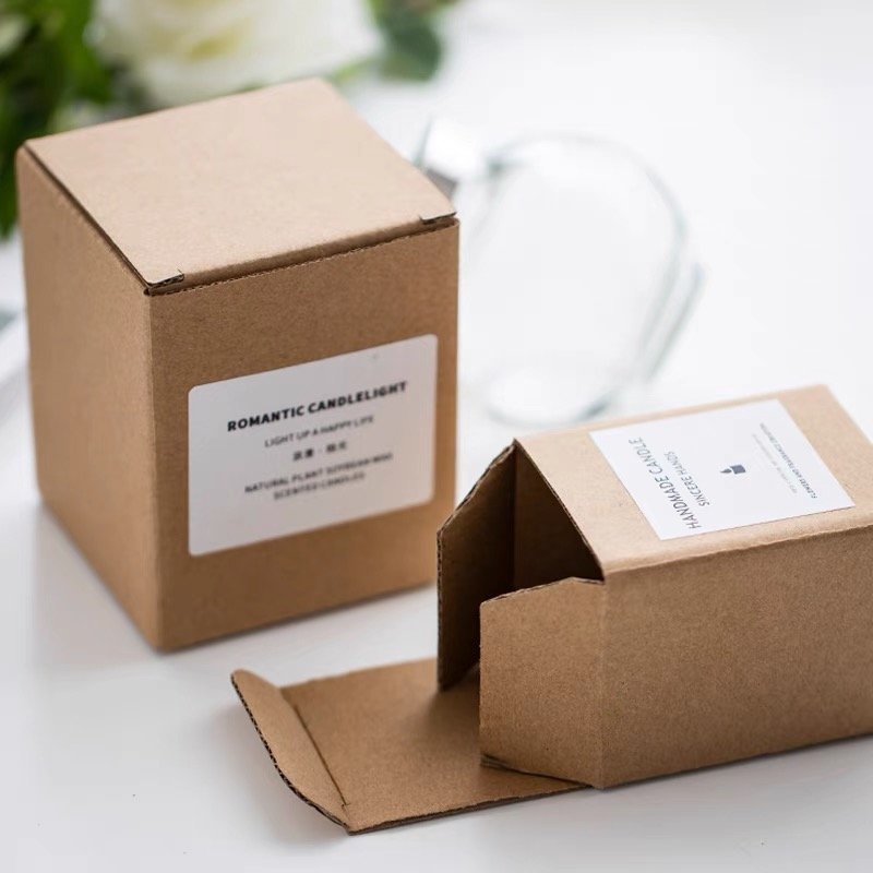 Corrugated Cardboard Craft cube candle jar container subscription shipping box packaging cardboard luxury custom