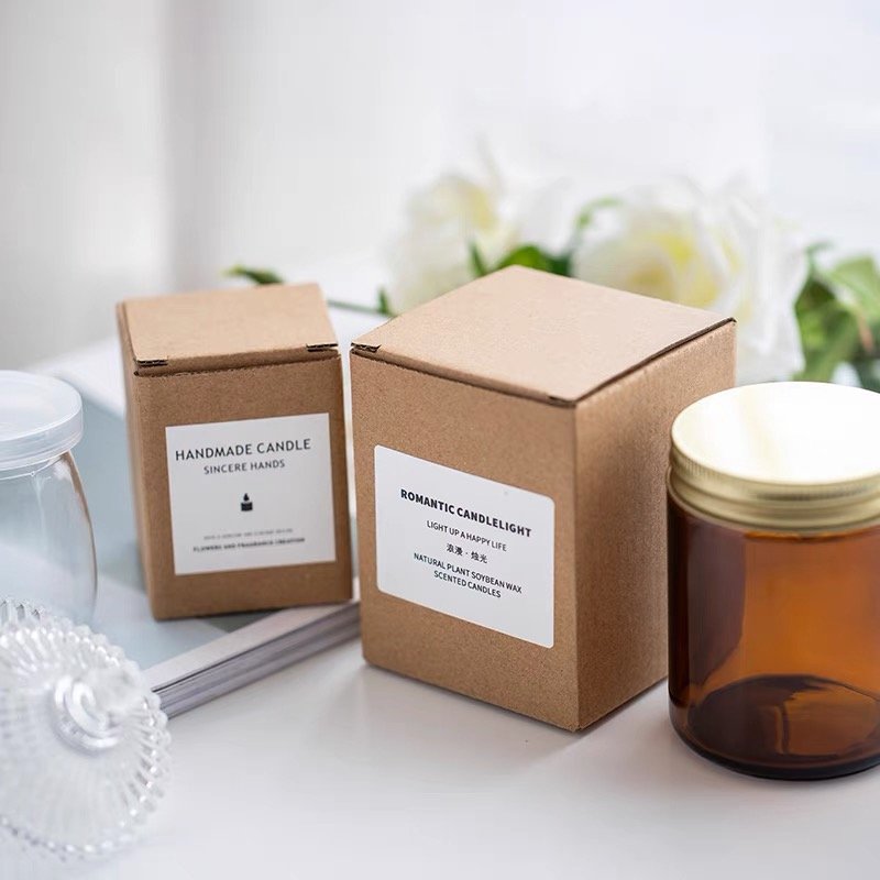 Corrugated Cardboard Craft cube candle jar container subscription shipping box packaging cardboard luxury custom