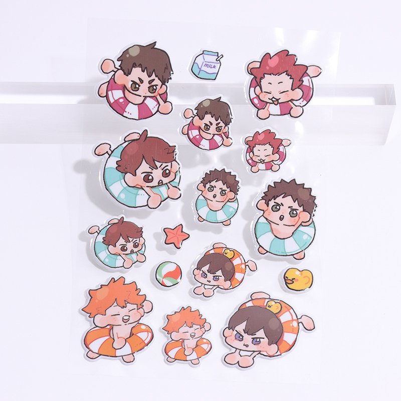 Vigreat Anime Stickers Bulk Custom 3D Epoxy Stickers Epoxy Sticker Sheet No MOQ