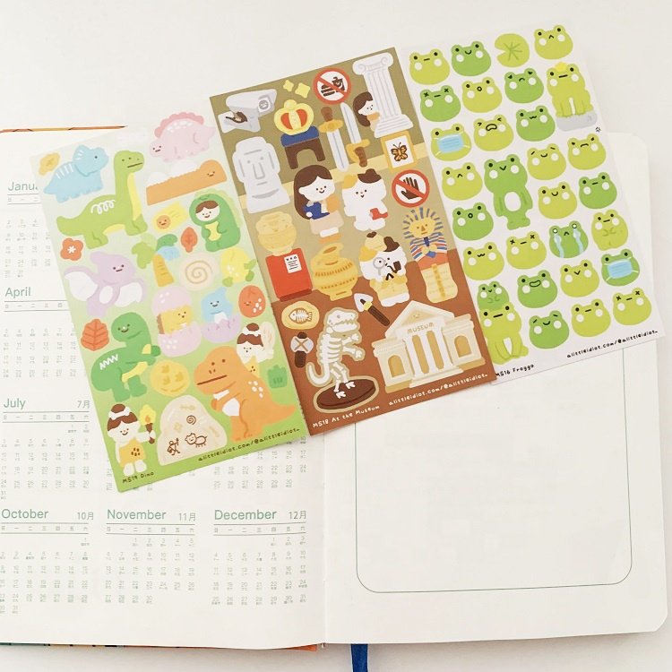 Custom Adhesive 15*5cm Vinyl Printing Sticker labels Glitter Deco Sand Effect Transparent Sticker Sheets For Kids