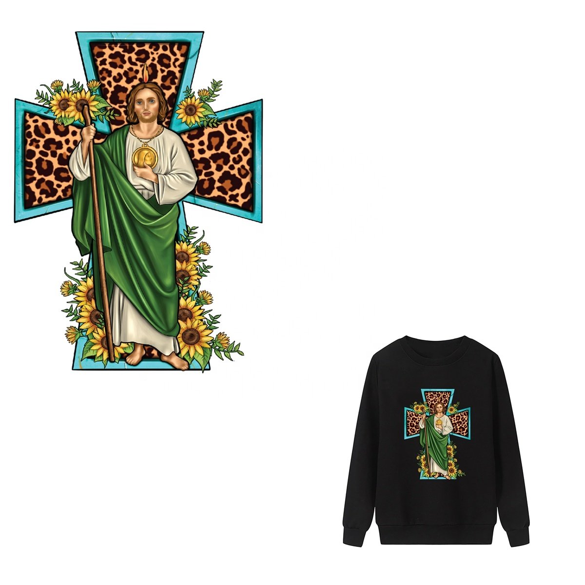 Jesus Heat Transfer Sticker Printing Christian Religious DTF Transfers Design Ready to Press Iron on Patch t shirt Decal Sticker