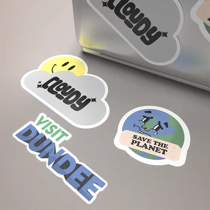 Bike Laptop Custom Die Cut Self adhesive StickersCrack Easy Peel UV Resist Printing Durable White Vinyl Sticker