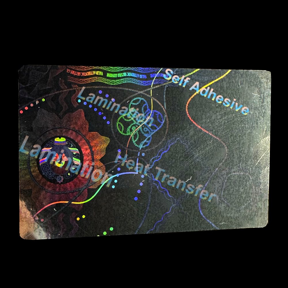 Factory Directly Supply Thermal Transfer Transparent Hologram Overlay Plastic Sticker Sheet Security Holographic Label Roll