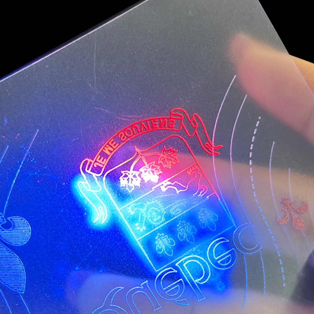 Factory Directly Supply Thermal Transfer Transparent Hologram Overlay Plastic Sticker Sheet Security Holographic Label Roll