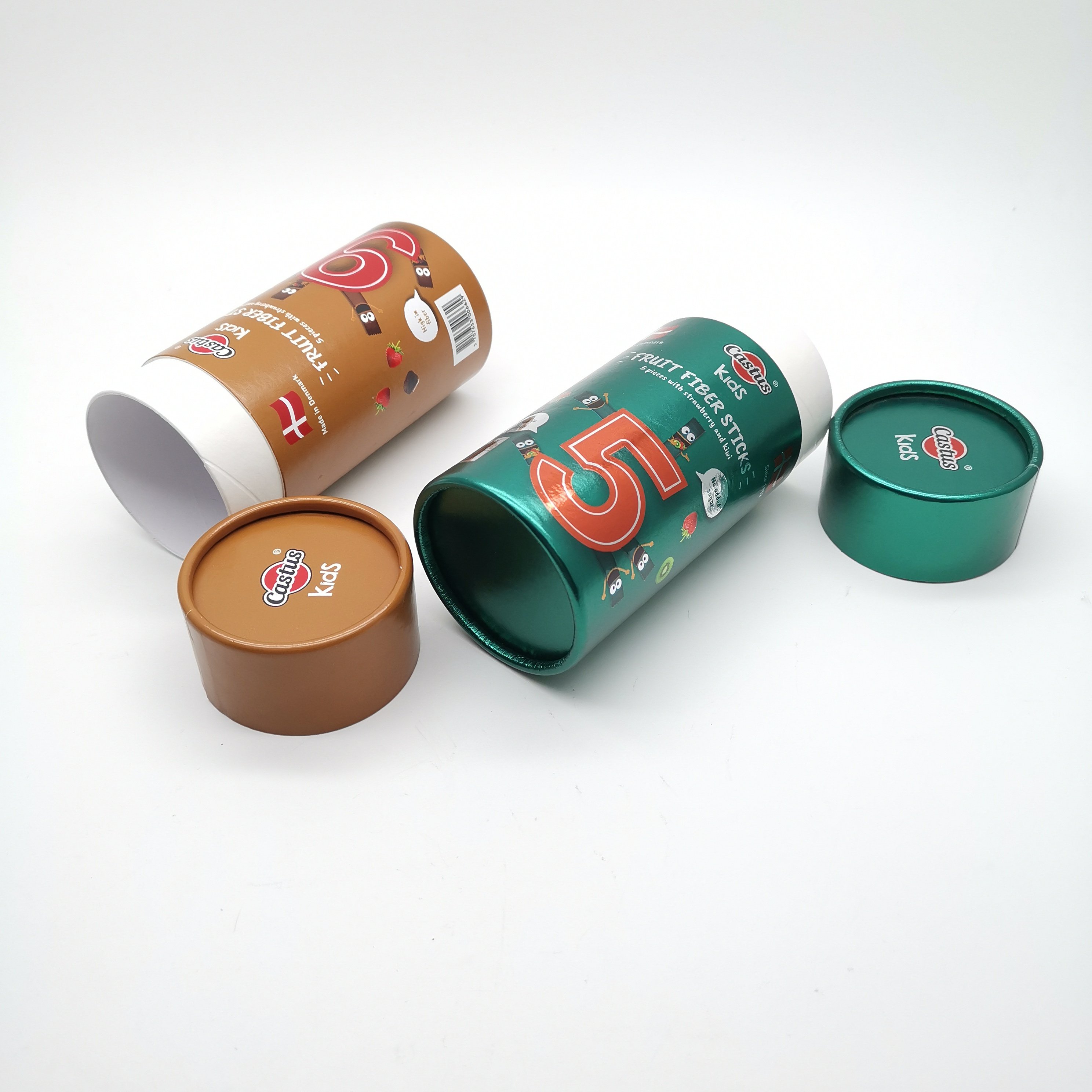 Food Grade Cylinder Chocolate Box Packaging Kid'sGift Box Custom Brand Cardboard Paper Printing Round Tube Box With Logo Sticker