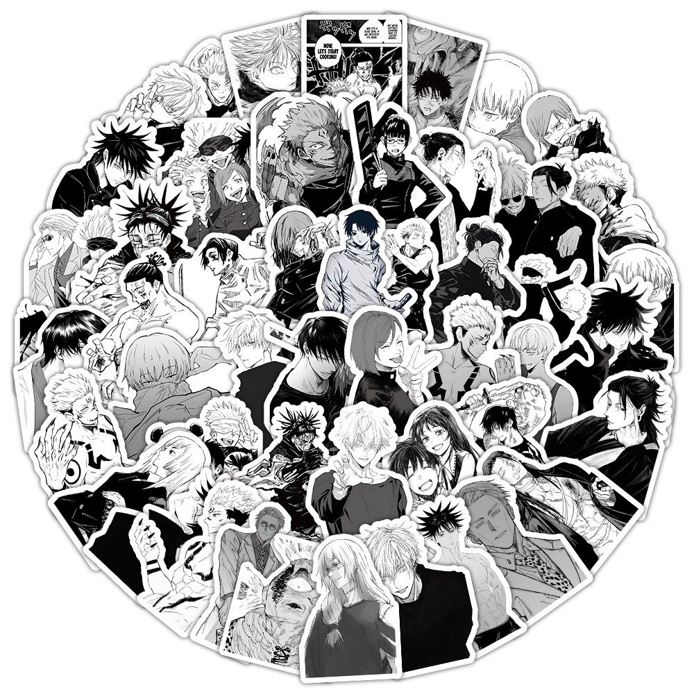 89 Styles 50pcs/set Anime Car Stickers Demon Slayer Jujutsu Kaisen My Hero Academia Berserk Genshin Impact Sailor Moon Frieren