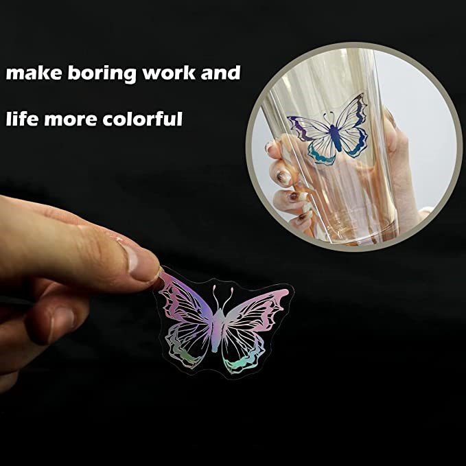 PET Vintage Sticker Decals Waterproof transparent Stickers Label for Scrapbooking Planner Holographic Glitter Stickers