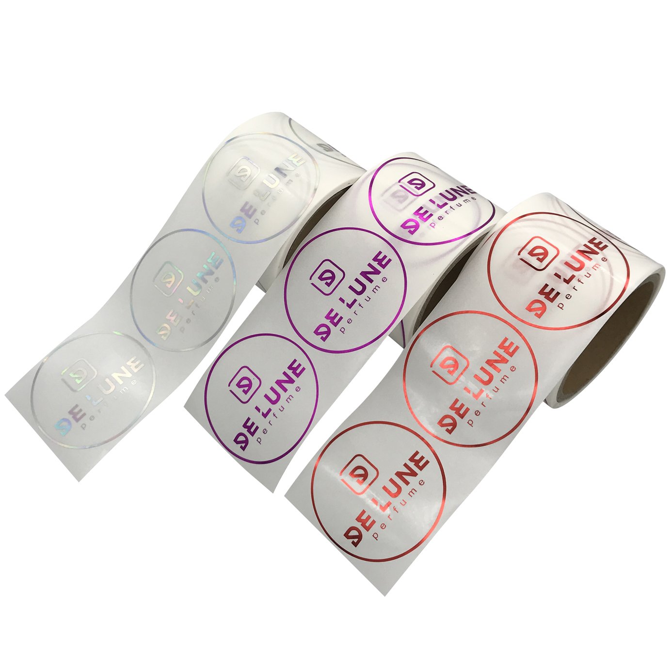 Custom printed gold foil transparent logo stickers,hot stamping clear circle sticker labels