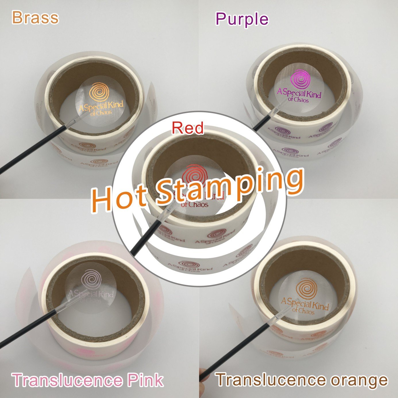 Custom printed gold foil transparent logo stickers,hot stamping clear circle sticker labels