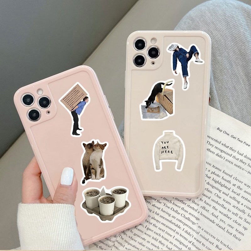 waterproof company cartoon pvc logo stickers 63pcs Ins cut Fashion sticker for phone