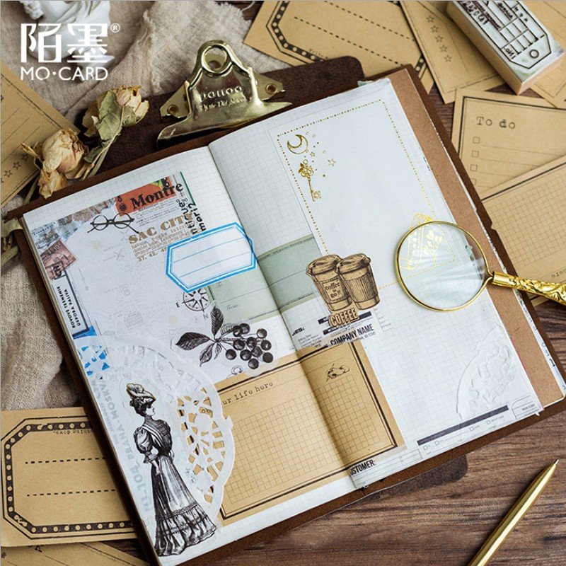 Girdle Series Kraft Paper Memo Pad Book Portable Plan Notebook Label Sticker Children School Office Supply