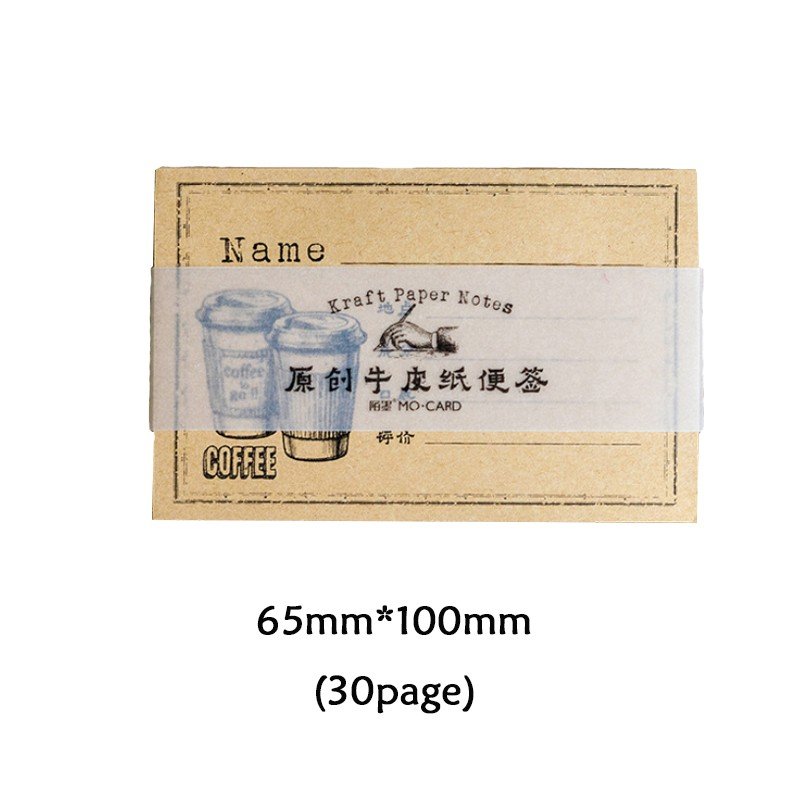Girdle Series Kraft Paper Memo Pad Book Portable Plan Notebook Label Sticker Children School Office Supply