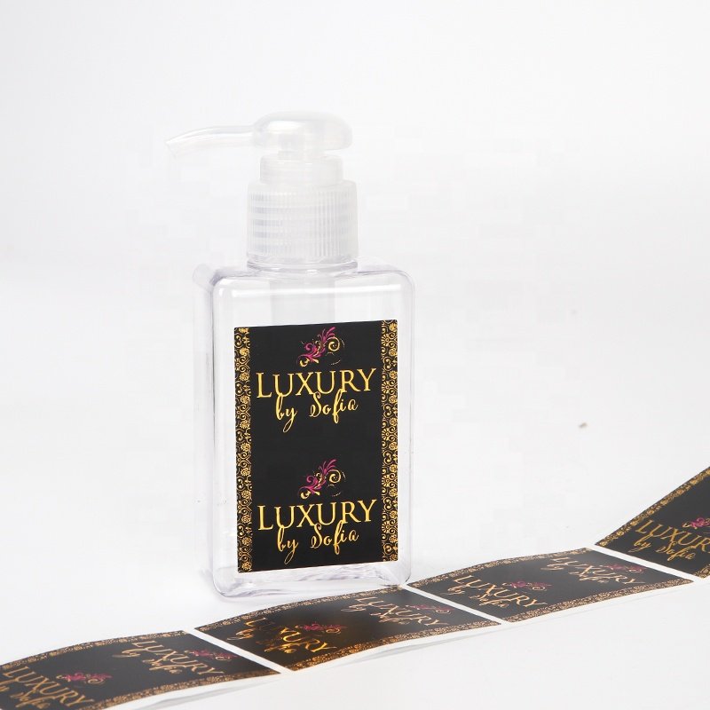Custom label gold foiled embossed production labels custom stickers rectangle for boxes# 10cm x 5cm