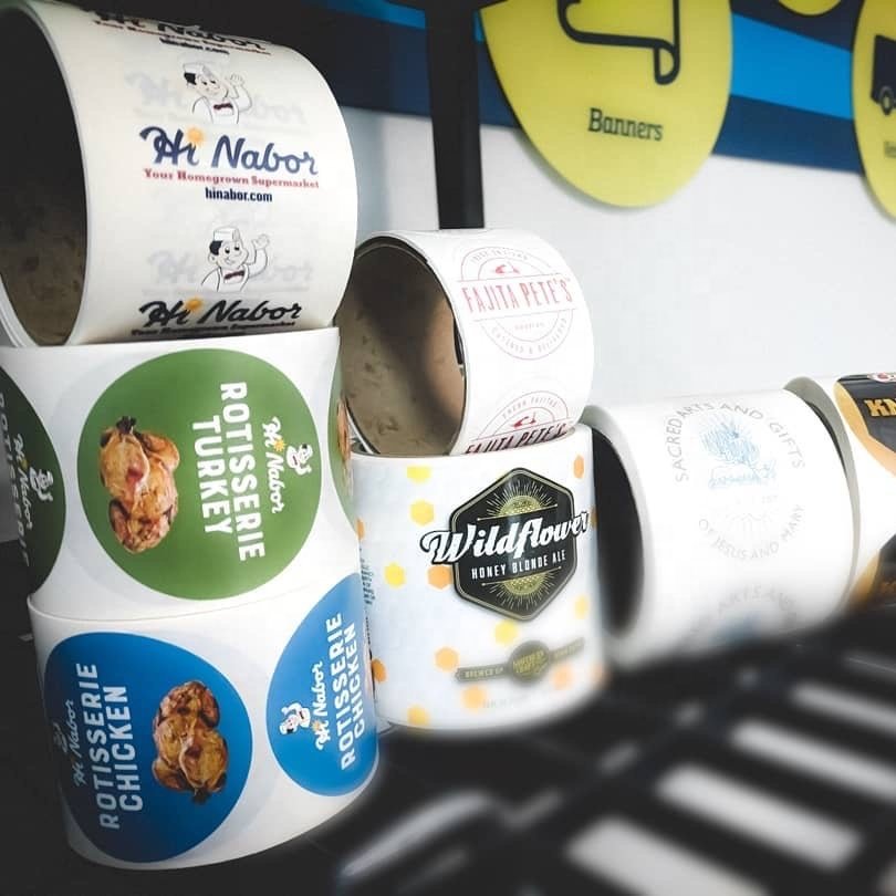 thank you stickers printing packaging labels die cut logo adhesive roll labels for packaging