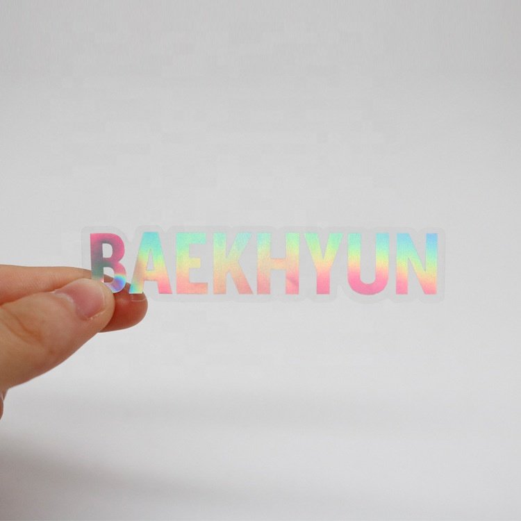 Cheap Custom Print Metallic Gold Silver Rose Gold Removable Adhesive Vinyl Sticker Transfer Die Cut Logo Holographic Sticker